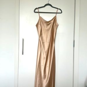 silk champagne maxi dress